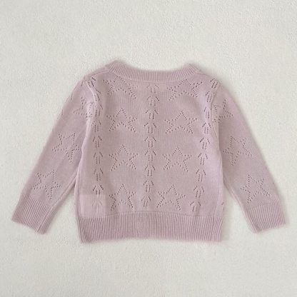 ベビーガール用クルーネックニットカーディガン - image 4