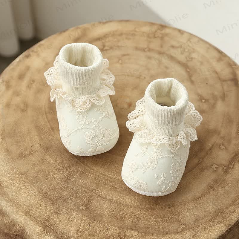 ベビー用レース刺繍ソックスシューズ - image 4