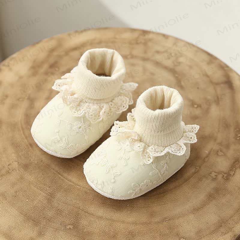 ベビー用レース刺繍ソックスシューズ - 黄色 - 10-14ヶ月 - image 13