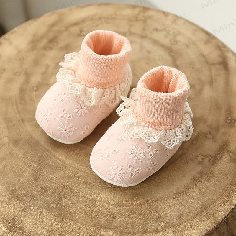 ベビー用レース刺繍ソックスシューズ - ピンク - 10-14ヶ月 - image 16