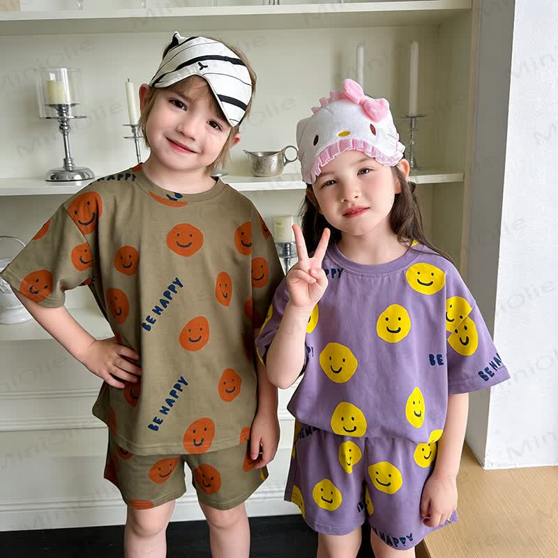 BE HAPPY幼児用スマイルプリントショートパンツ 2点セット - image 4
