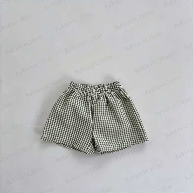 ベビーガールズ用ギンガムチェック柄ショートパンツ - 緑 - 4～5歳 - image 2