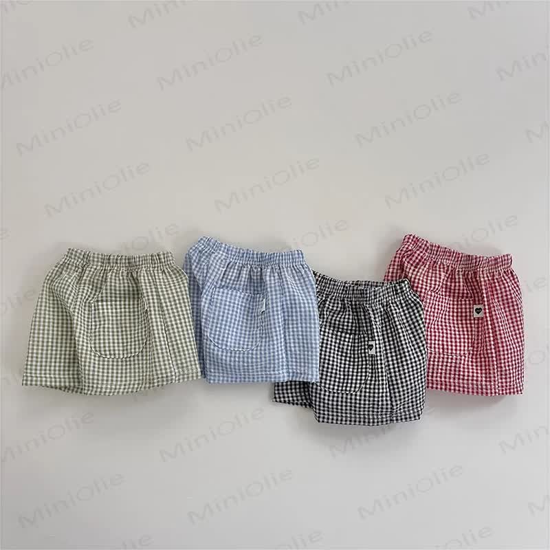ベビーガールズ用ギンガムチェック柄ショートパンツ - image 1