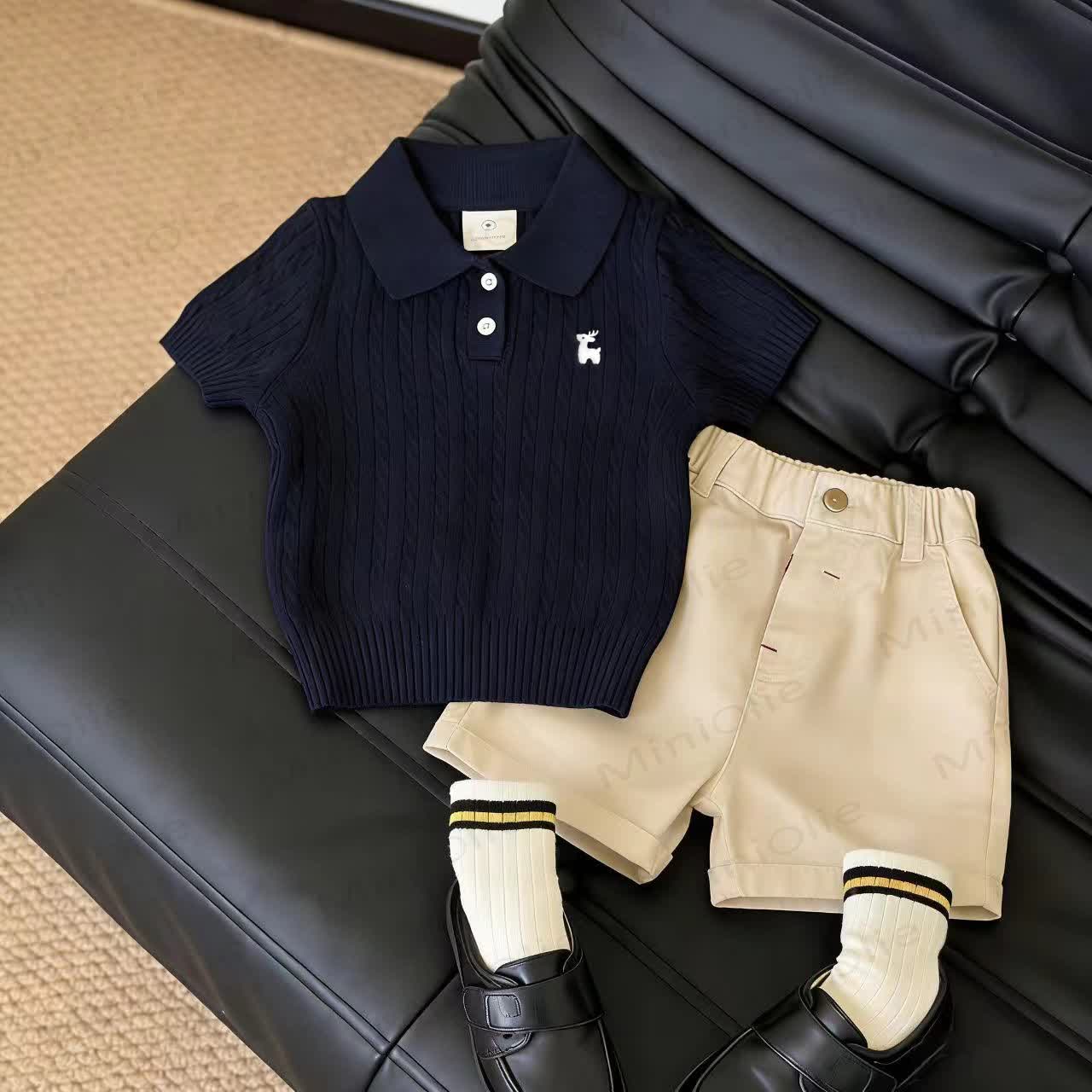 幼児用ポロセーターまたはショートパンツ - ブルートップ - 8-9T - image 3