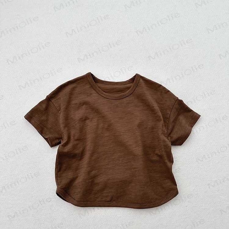 ベビー・幼児用無地サマーTシャツ - 茶色 - 6～7歳 - image 6
