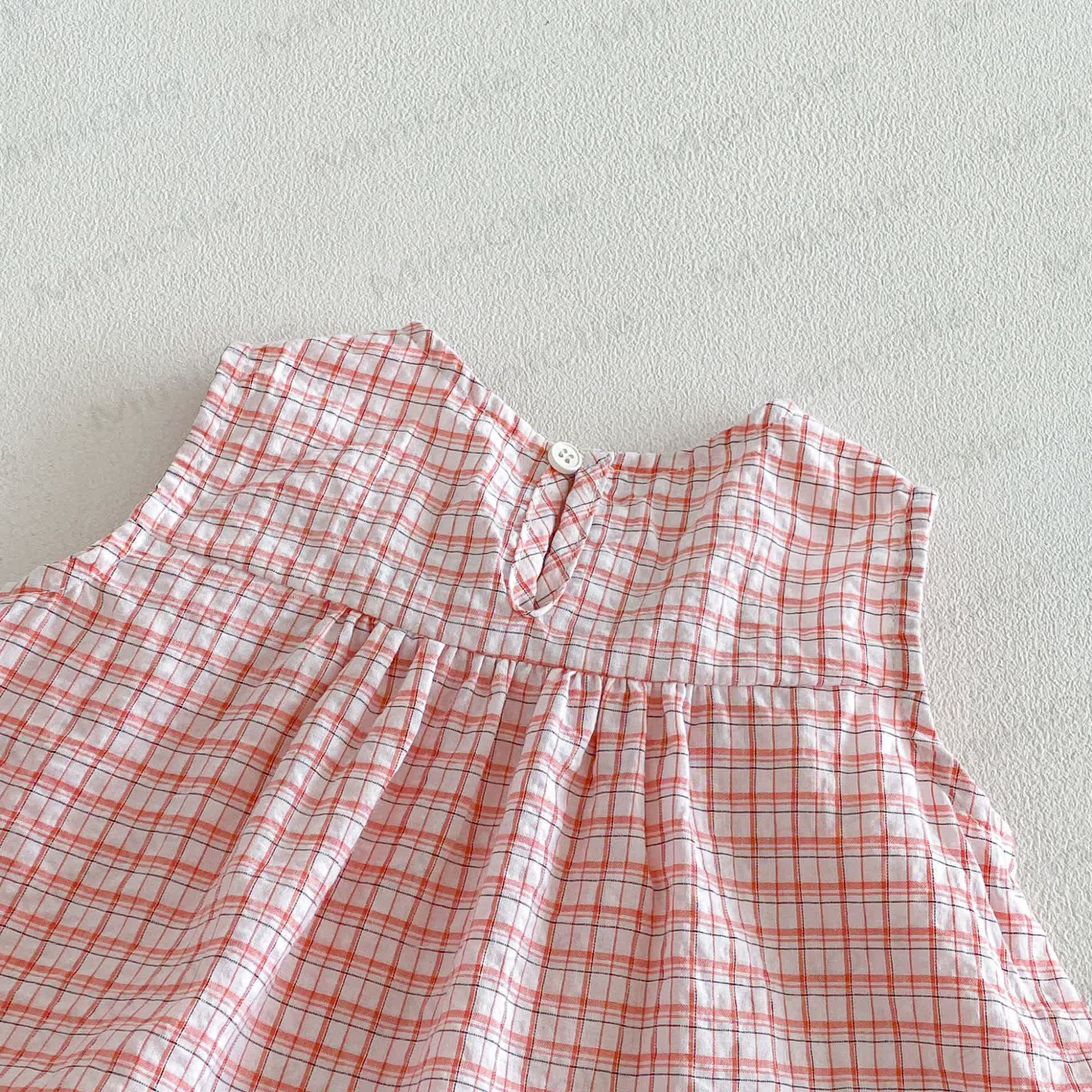 ベビー・幼児用女の子向けチェック柄ノースリーブセット - image 5