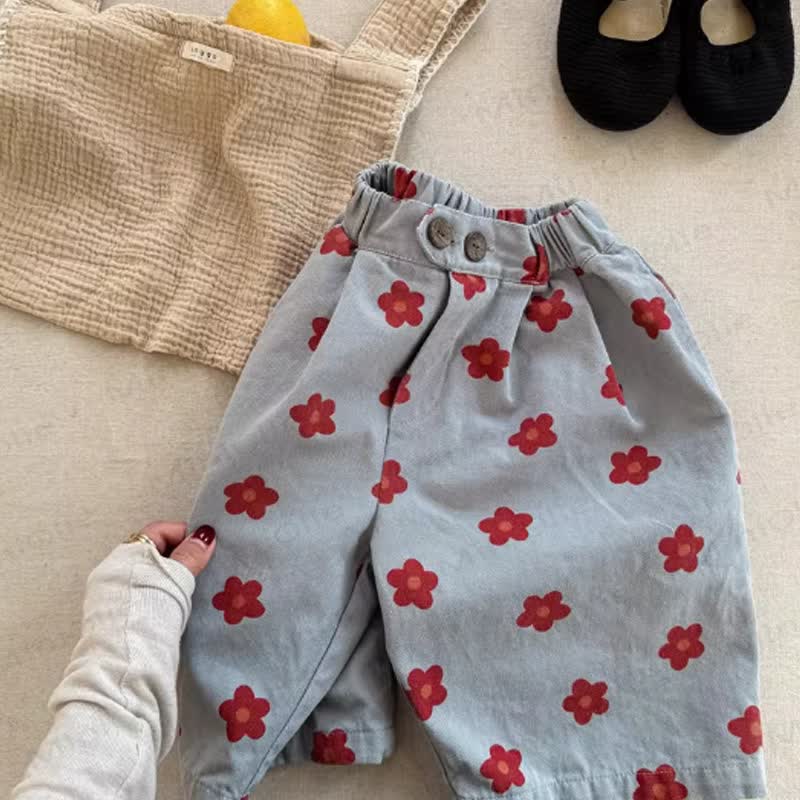 幼児用花柄パンツ - 青 - 4～5歳 - image 2