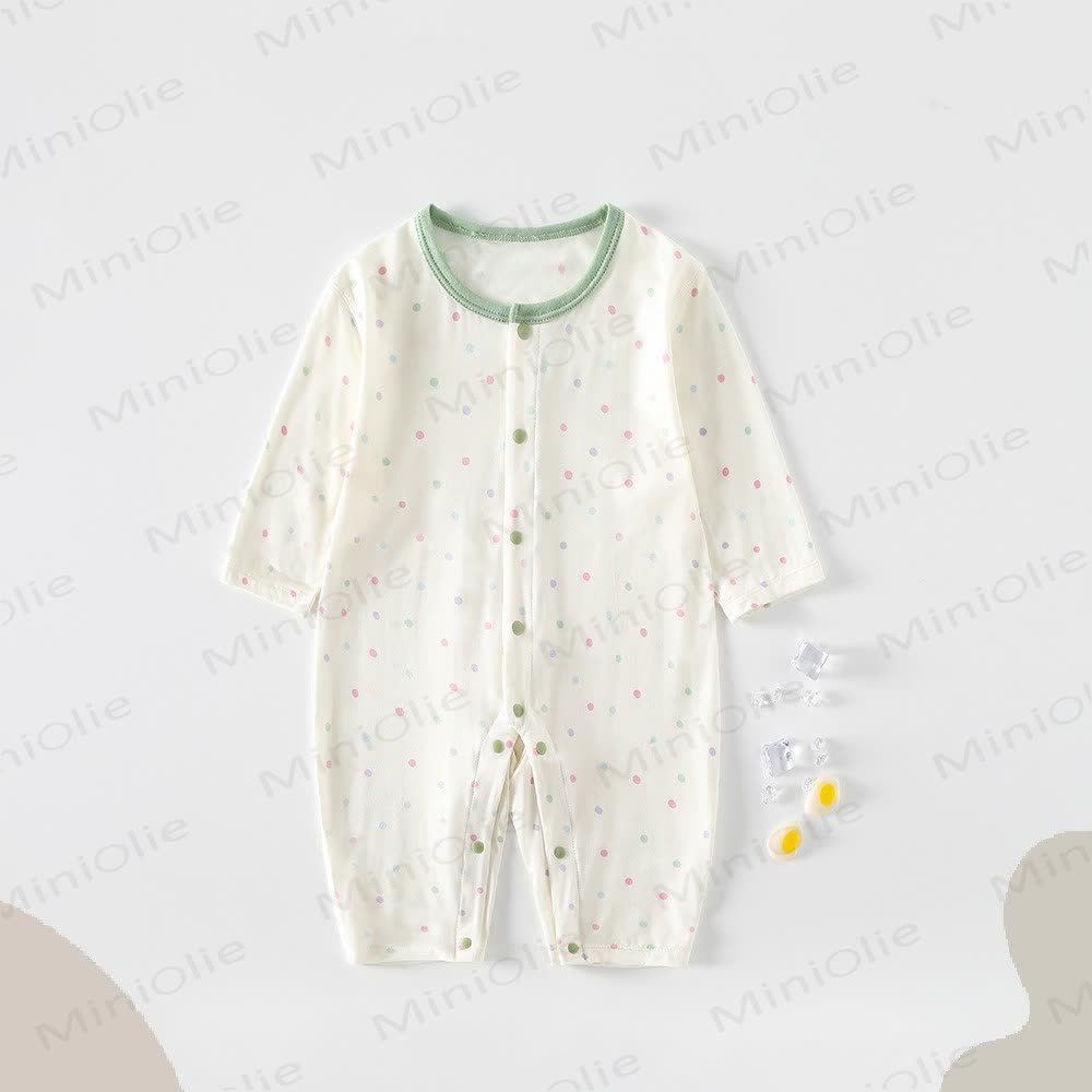 ベビー用カラフルドット柄ロンパース - ホワイト＆グリーン - 2～3歳 - image 1