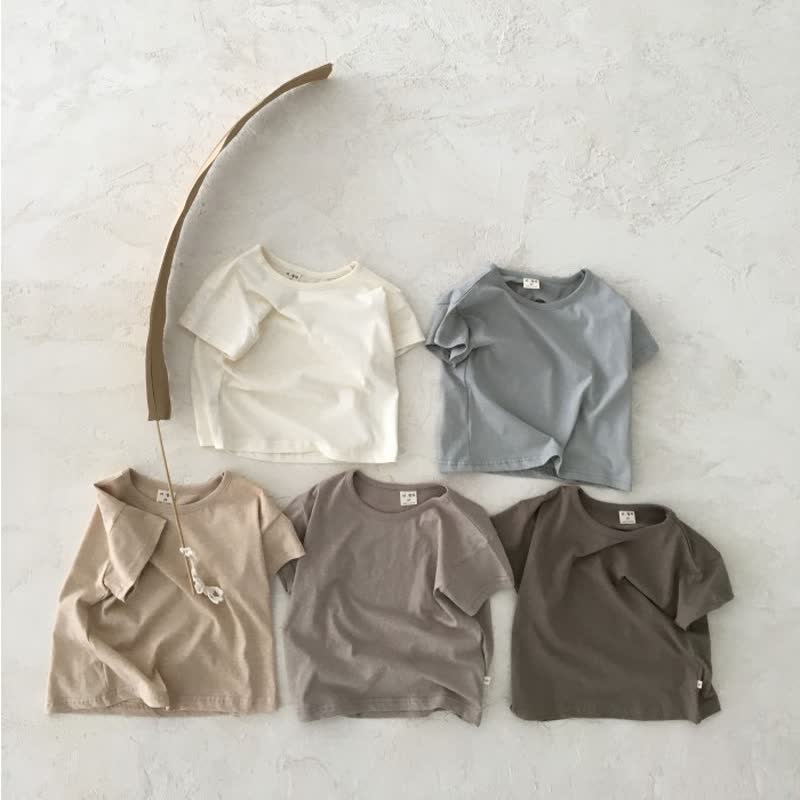 ベビーストライプ/無地クルーネックTシャツ - image 8