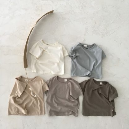 ベビーストライプ/無地クルーネックTシャツ - image 8