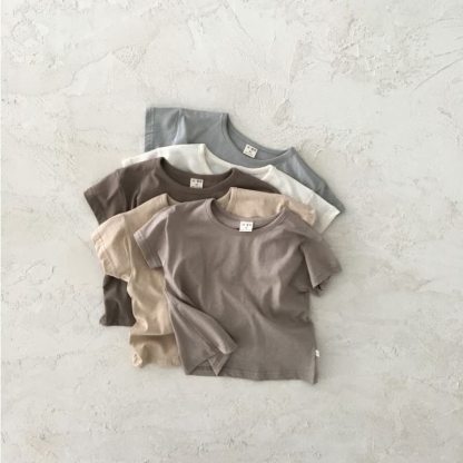 ベビーストライプ/無地クルーネックTシャツ - image 9