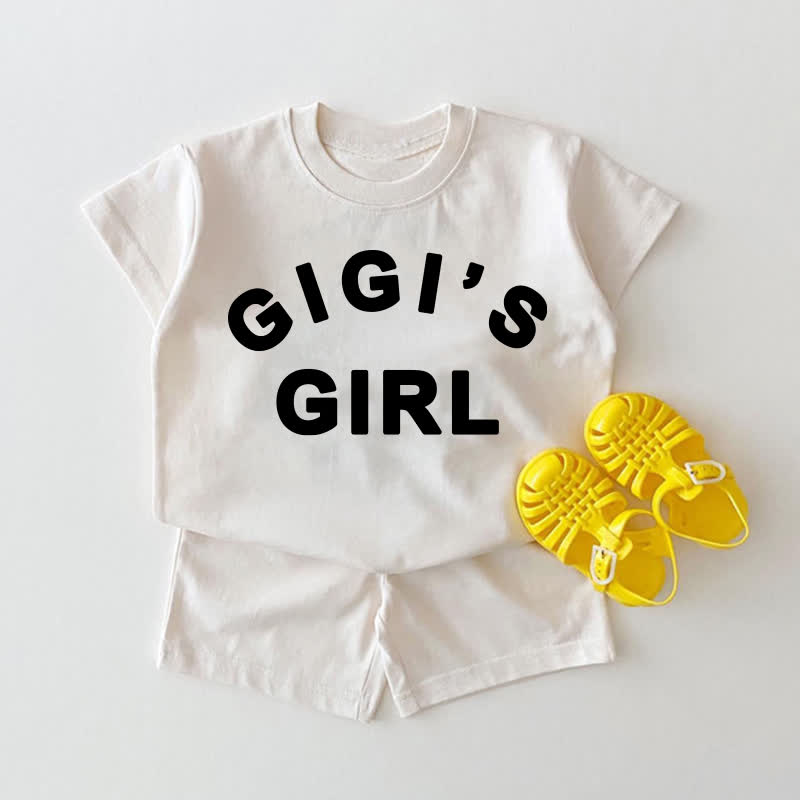GIGI'S BOY/GIRL用 ホワイトTシャツ＆ショートパンツ 2点セット - 白 - GIGI'S GIRL： 18～24ヶ月 - image 2
