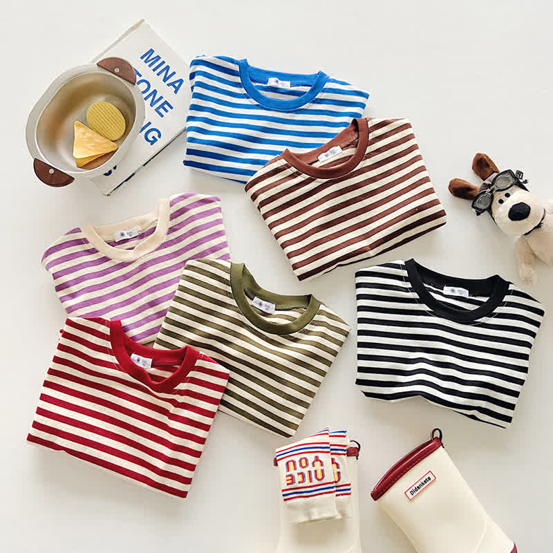 幼児用ストライプ柄クルーネックサマーTシャツ - image 10