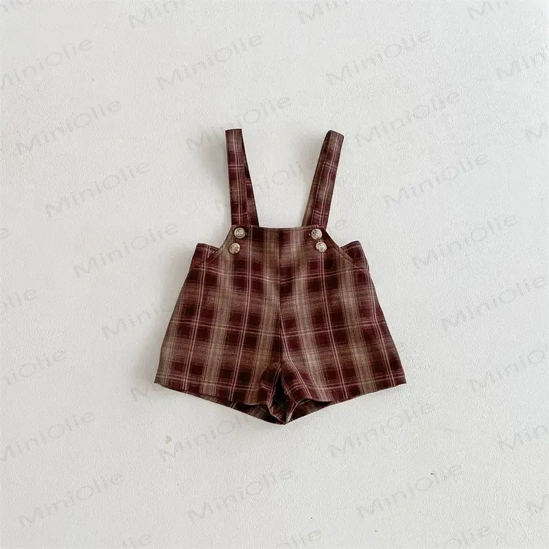 幼児男の子用ヴィンテージチェック柄オーバーオール - 茶色 - 4～5歳 - image 2