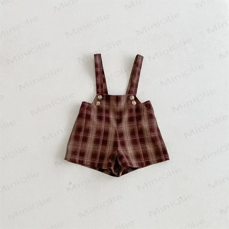 幼児男の子用ヴィンテージチェック柄オーバーオール - 茶色 - 4～5歳 - image 2
