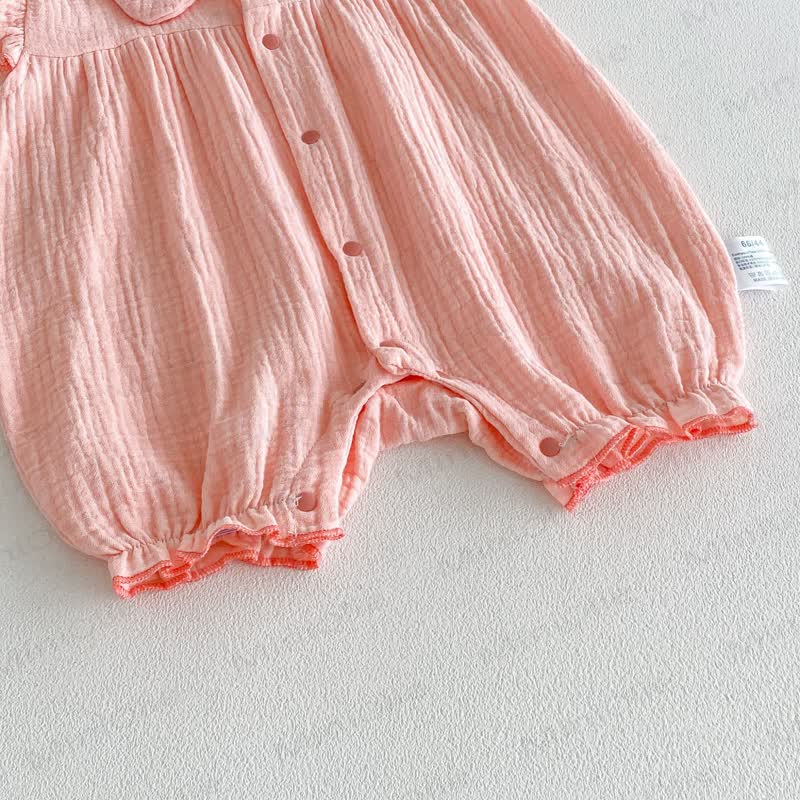 ベビーガールズ ピーターパンカラー フリル袖ロンパース - image 4
