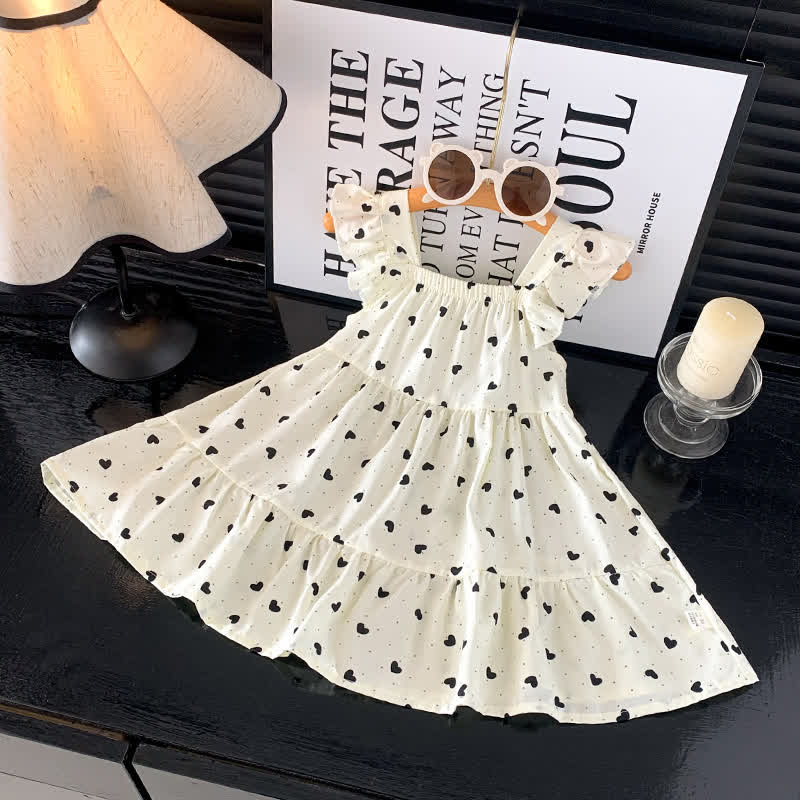 幼児用女の子フリル袖Dress - ホワイトハート - 10-11歳 - image 2