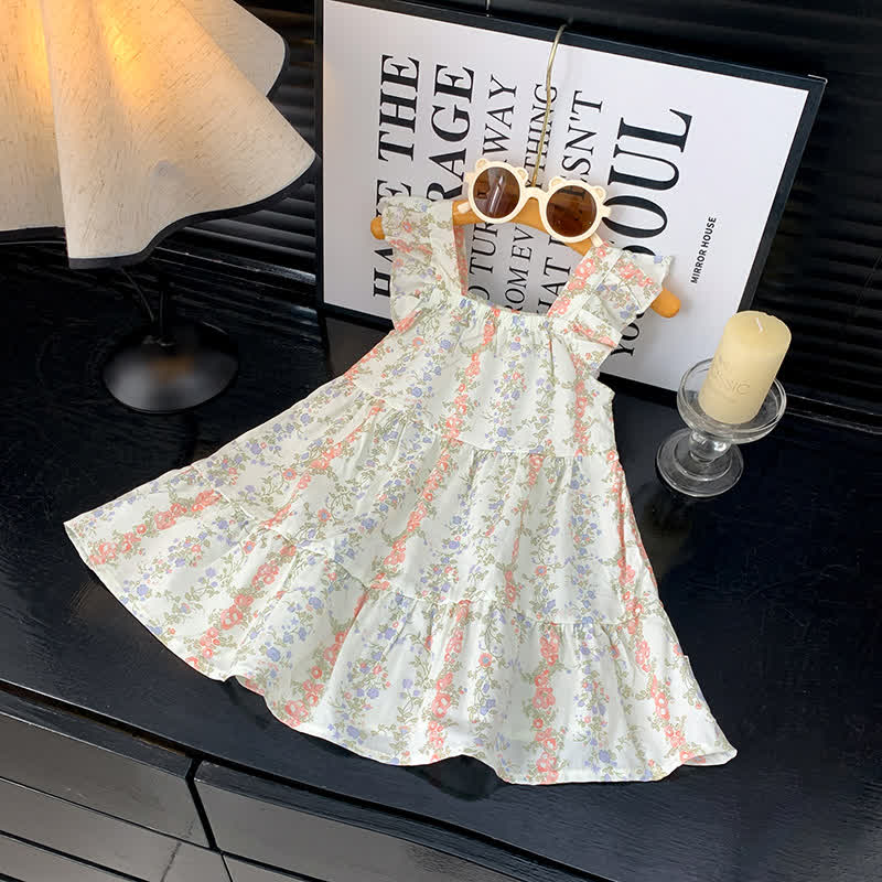 幼児用女の子フリル袖Dress - ブルーフラワー - 10-11歳 - image 9