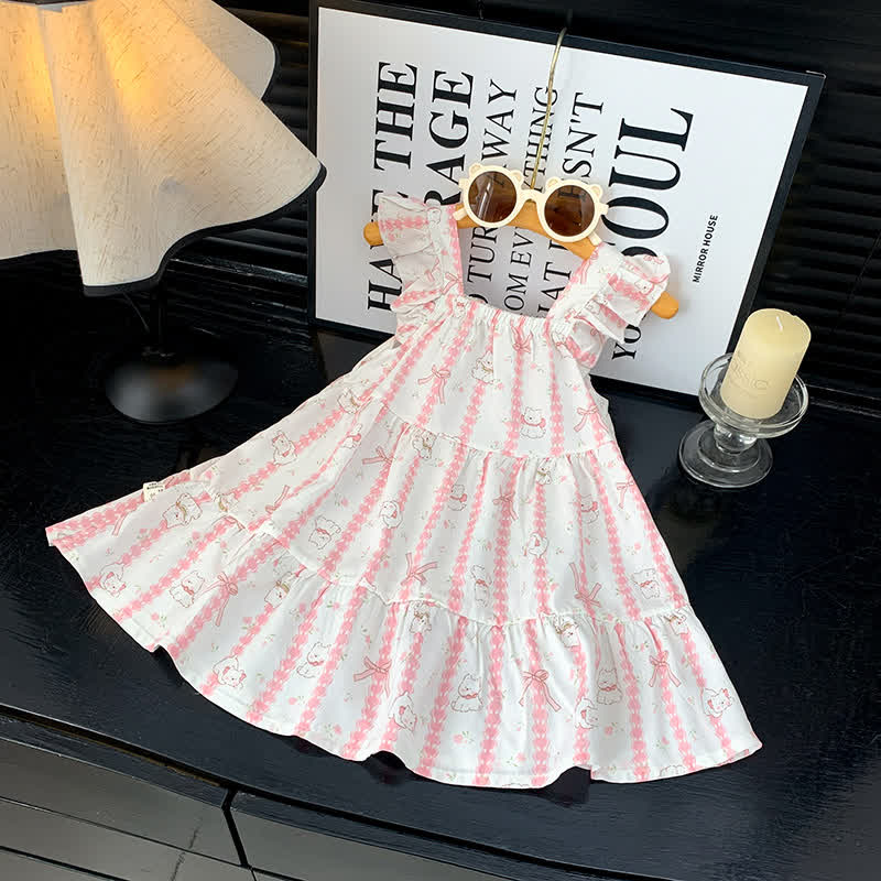 幼児用女の子フリル袖Dress - ホワイトベア - 10-11歳 - image 13
