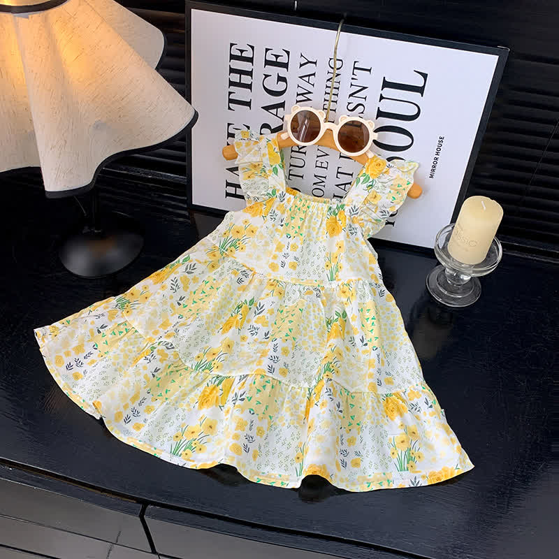 幼児用女の子フリル袖Dress - 黄色い花 - 10-11歳 - image 20