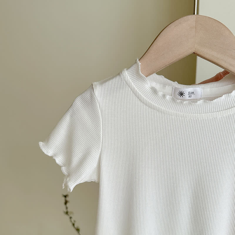 幼児用女の子無地リブ編みTシャツ - image 12