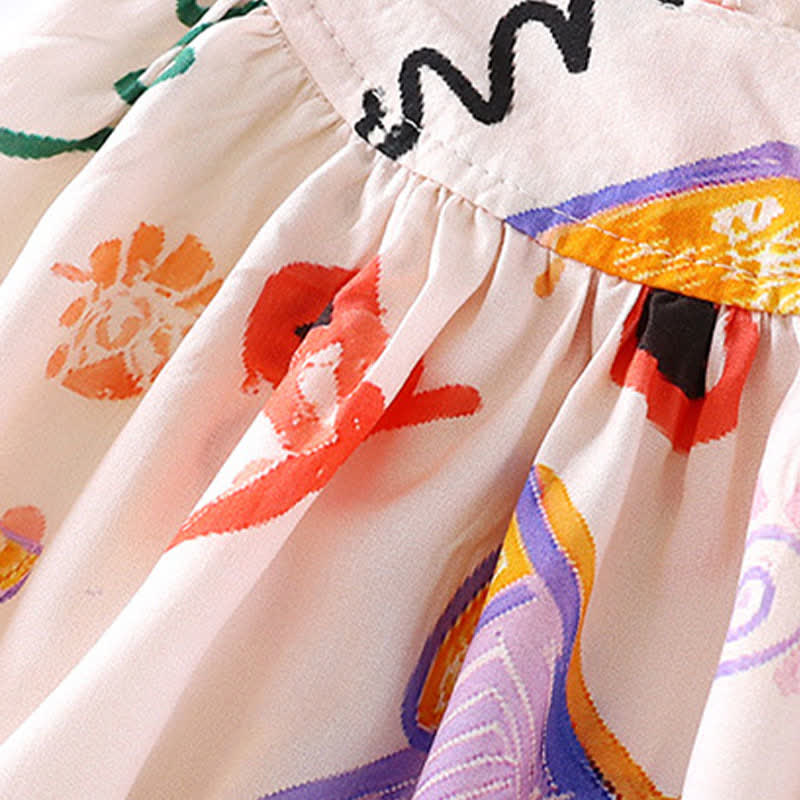 幼児用女の子向けアーティスティックプリント/花柄ノースリーブDress - image 9