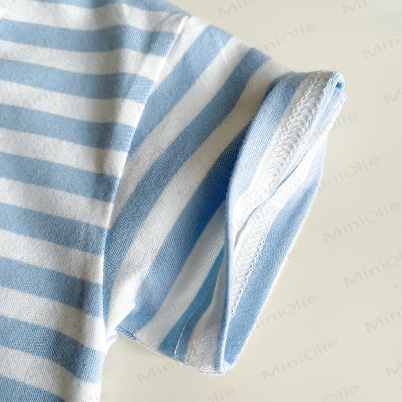幼児用ストライプTシャツとデニムショートパンツの2点セット - image 5