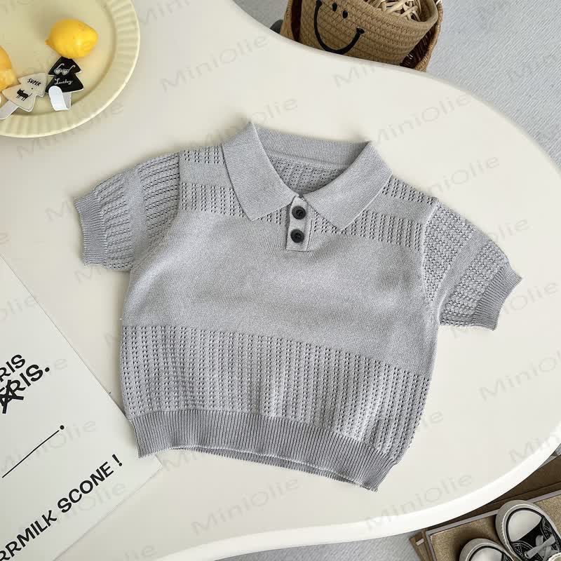 幼児男の子用 クールニットポロシャツ＆パンツ 2点セット - グレーのシャツ - 4～5歳 - image 2