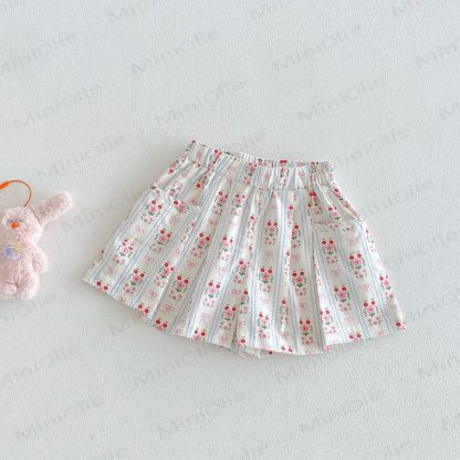 ベビー・幼児用女の子向けストライプ柄花柄ショートパンツ - ホワイトフローラル - 4～5歳 - image 3