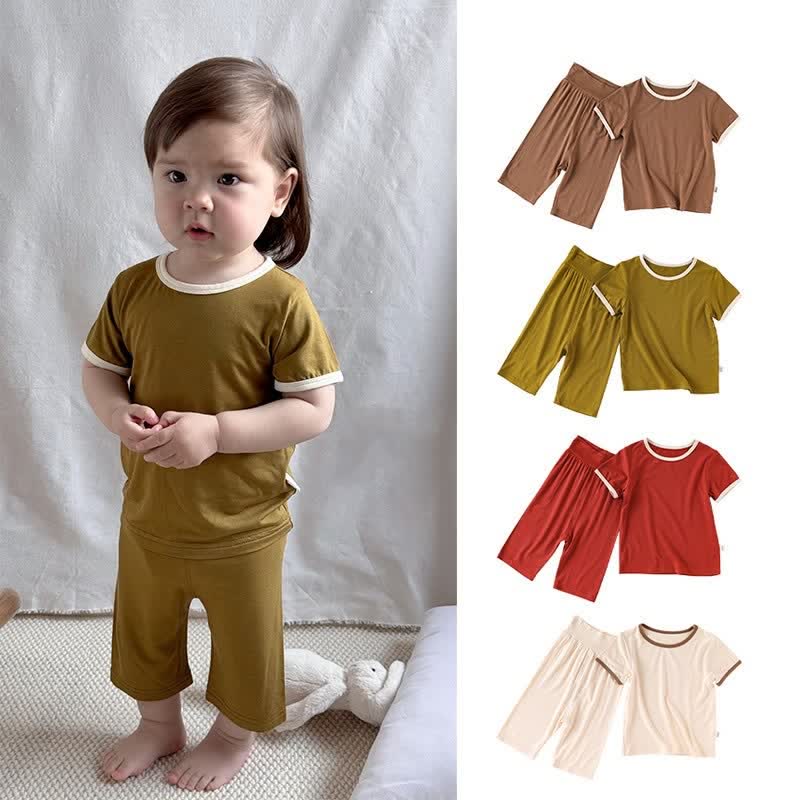 ベビー・幼児用無地半袖セット - image 1