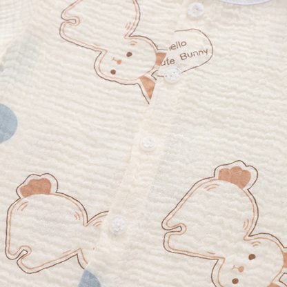 幼児用ベビー用ホワイトうさぎ柄パジャマ2点セット - image 4