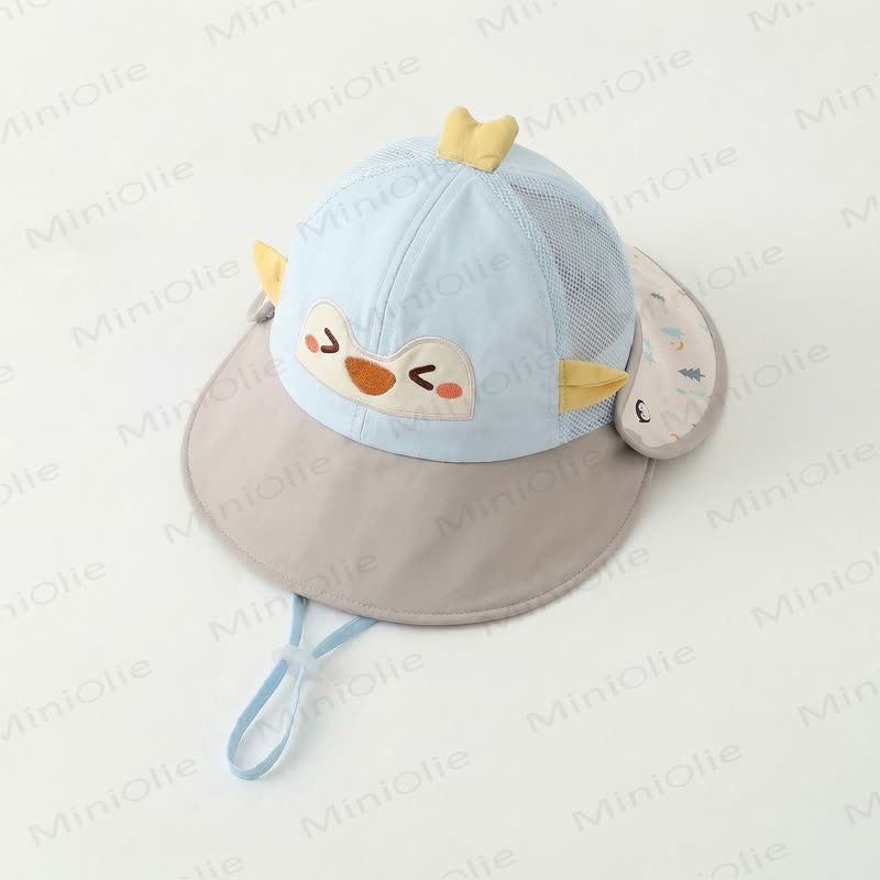 赤ちゃん動物用日よけ帽子 - ブルーペンギン - 8ヶ月～3歳 - image 1