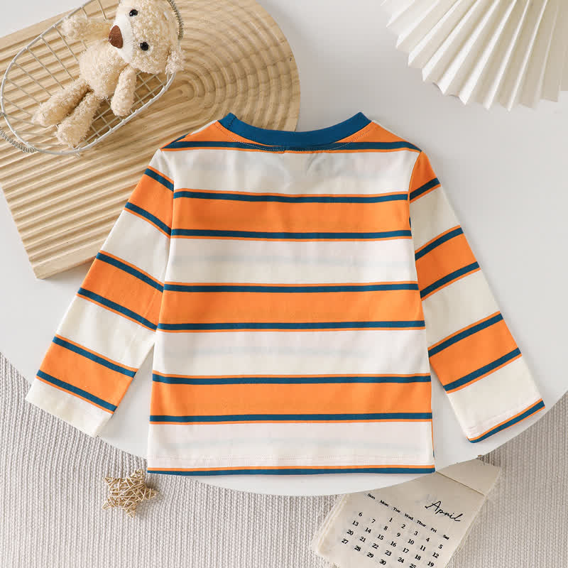 幼児男の子用ストライプ柄長袖Tシャツ - image 4