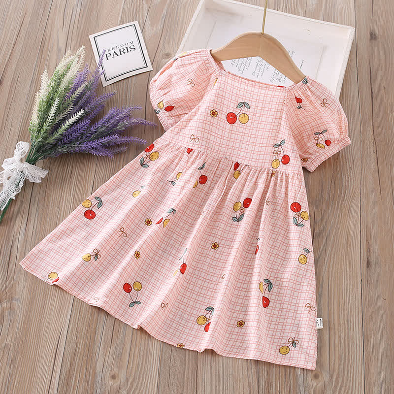 幼児用女の子向け全面プリント半袖Dress - ピンクチェリー - 10-11歳 - image 16
