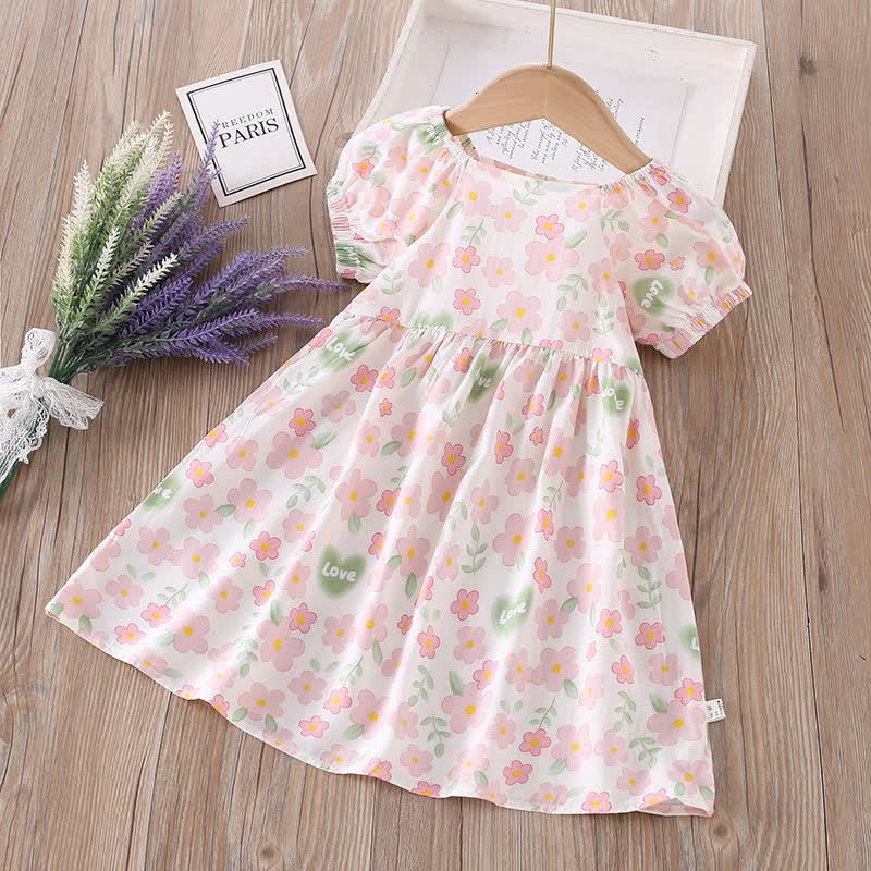 幼児用女の子向け全面プリント半袖Dress - ピンクのハート - 10-11歳 - image 27