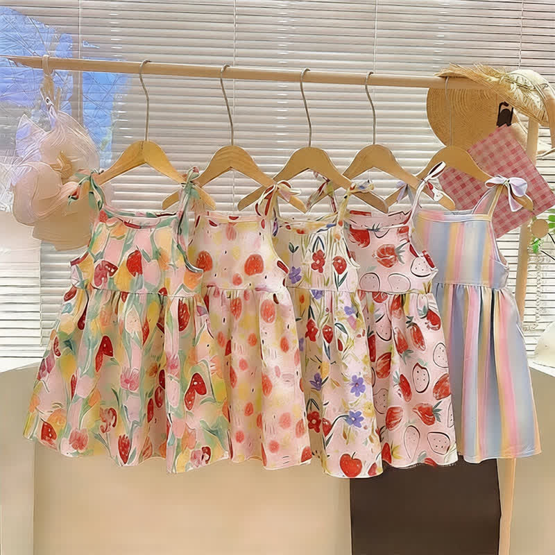 幼児用女の子向け全面プリントのタイストラップDress - image 1