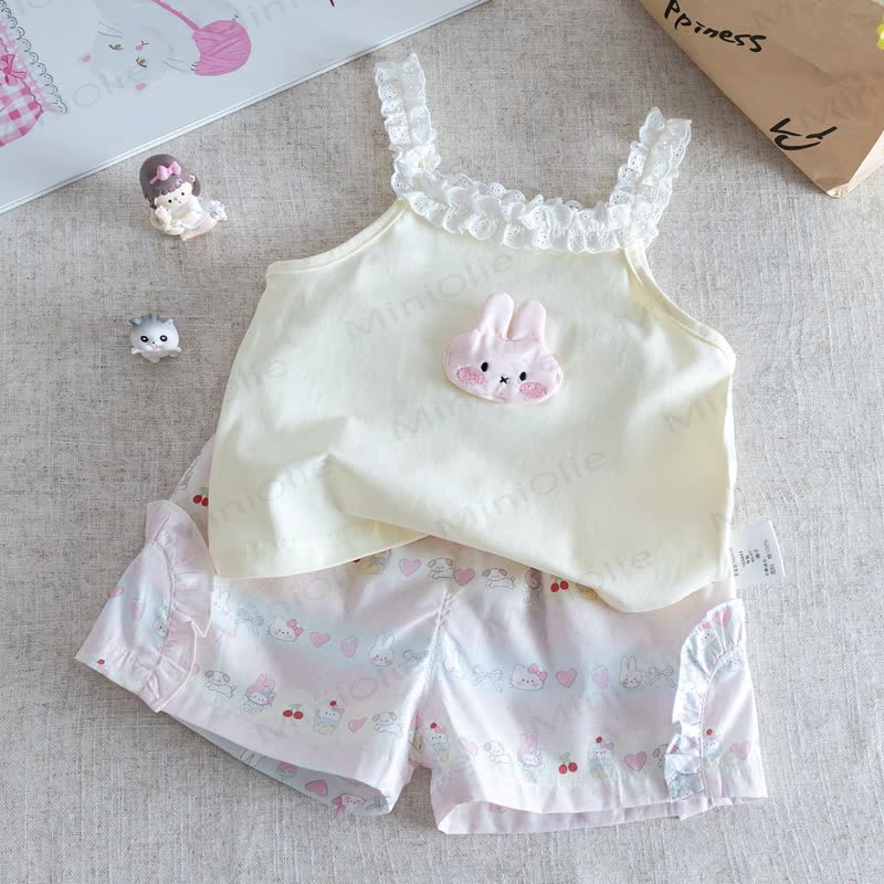幼児用ポロシャツまたはタンクトップとショートパンツの2点セット - 白 - 6～7歳 - image 2