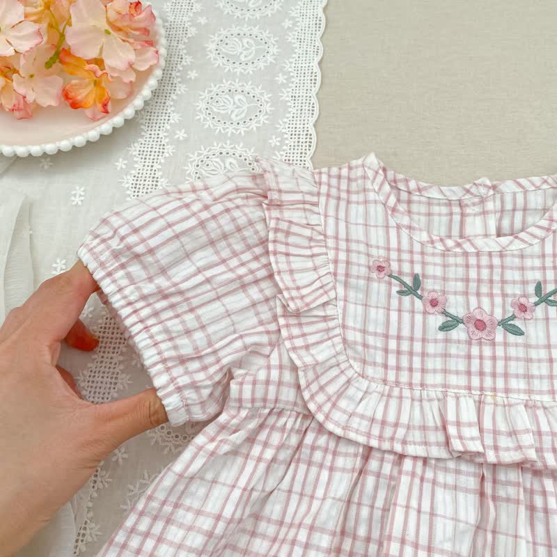 ベビーガール用ピンクギンガムチェック柄Dress／ボディスーツ - image 6