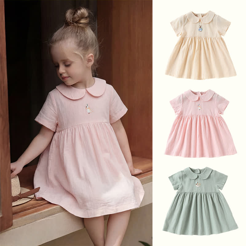 ベビーガール用アニマルプリントピーターパンカラーDress - image 1