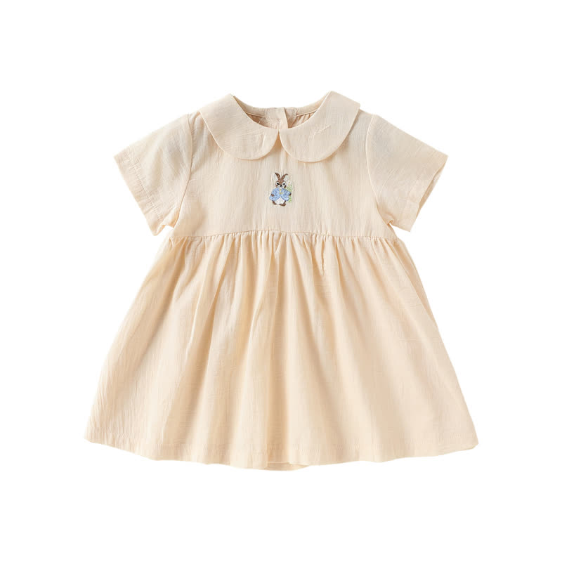 ベビーガール用アニマルプリントピーターパンカラーDress - ベージュ - 2～3歳 - image 3