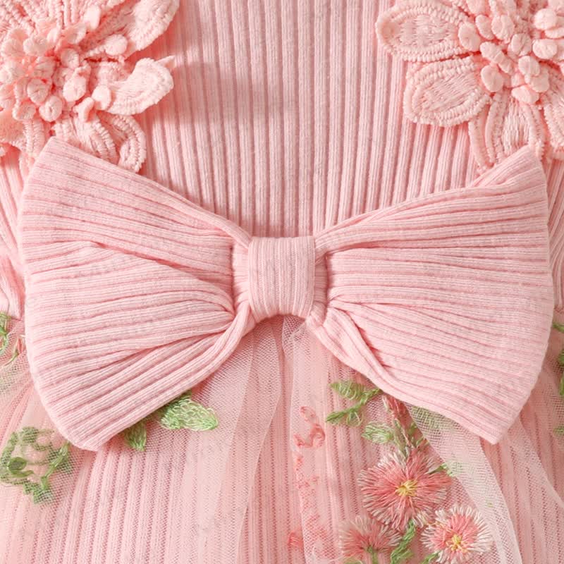 ベビー用花柄/蝶柄チュールスカートボディスーツ（ヘッドバンド付き） - image 6