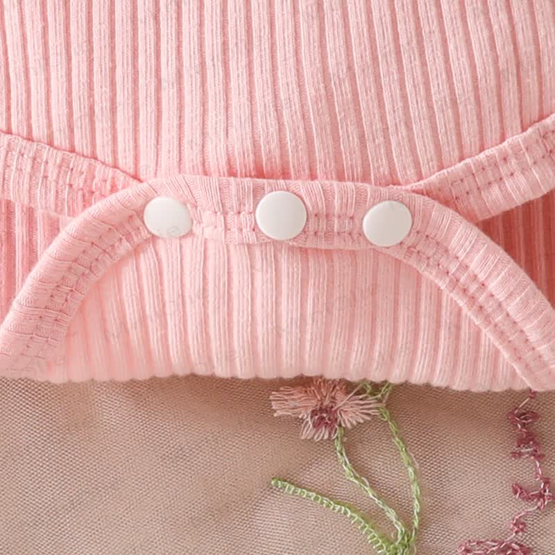 ベビー用花柄/蝶柄チュールスカートボディスーツ（ヘッドバンド付き） - image 7