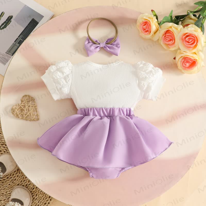 ベビーハートリブスカートボディスーツ（ヘッドバンド付き） - image 18