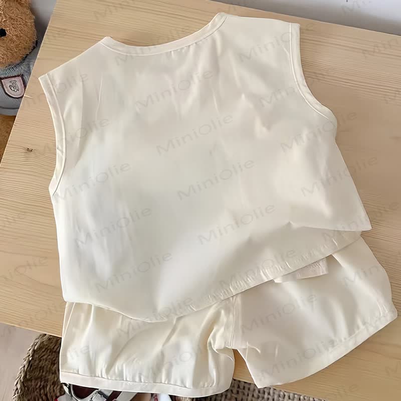 幼児用コットンベアパッチタンクトップ＆ショートパンツ2点セット - image 4