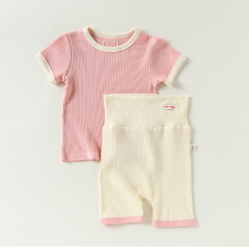 ベビー用ニット半袖セット - ピンク - 2～3歳 - image 2