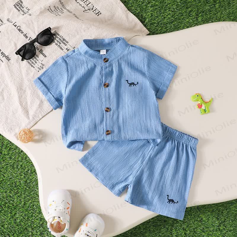 男の子用無地半袖セット - 青 - 2～3歳 - image 1