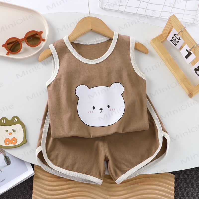 幼児用恐竜/クマ柄ノースリーブセット - 茶色 - 6～7歳 - image 4