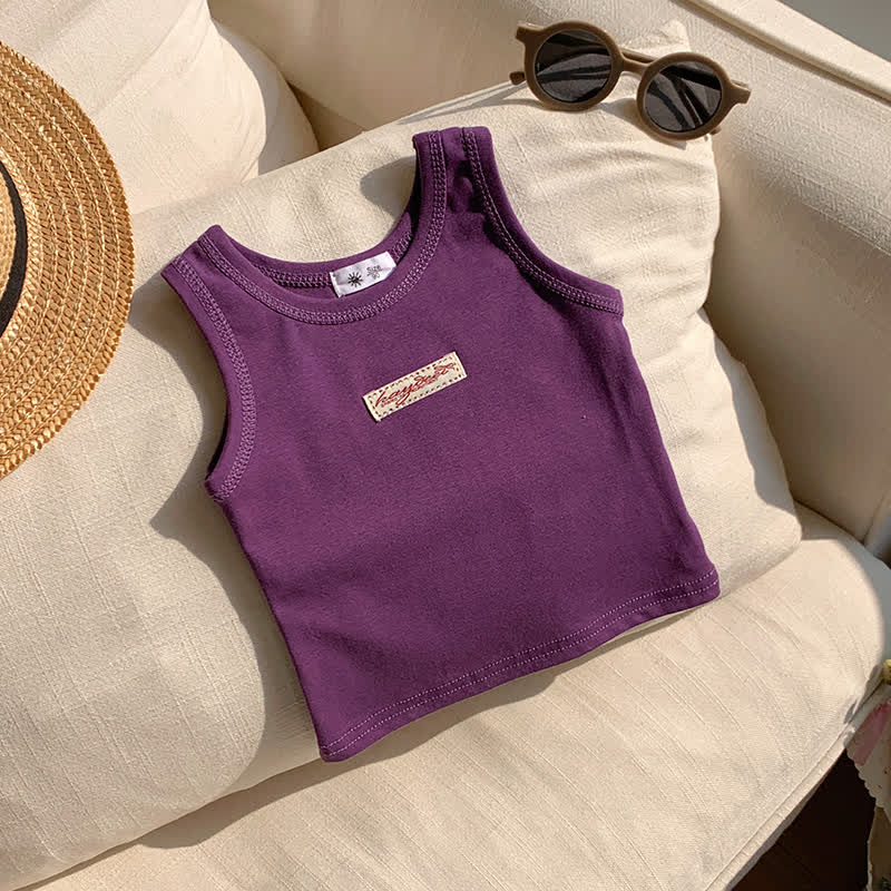 幼児用女の子向け無地サマータンクトップ - 紫 - 10-11歳 - image 8