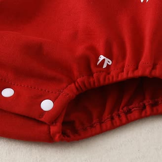 ベビーリボン刺繍入りレッドボディスーツ - image 8