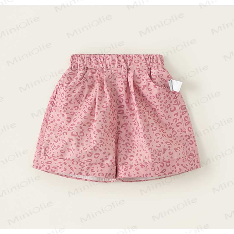 幼児用コットンガールズレオパード柄ショートパンツ - image 3